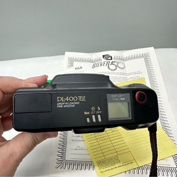 vintage Fuji DL-400 tele 35mm camera.  instruction manual, kodak film - Picture 6 of 7